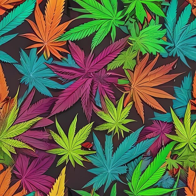 Photo cannabis legalizationcannabis buds and leaves colourful cannabis farm