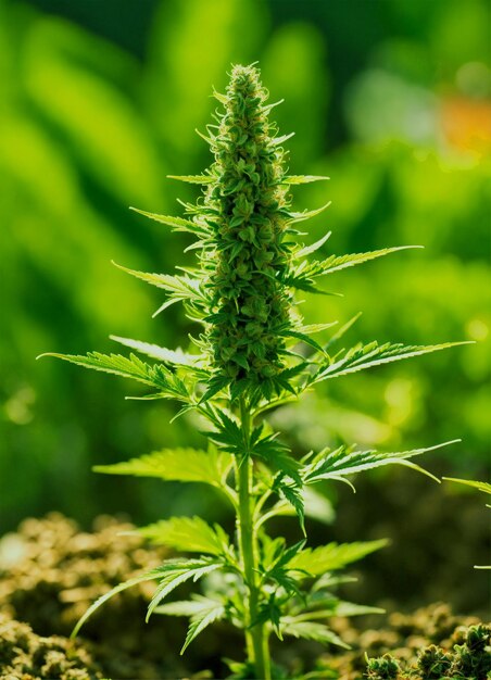 Photo cannabis marijuana leaf closeup