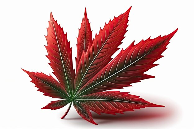 Cannabis or marijuana leaf isolated on white