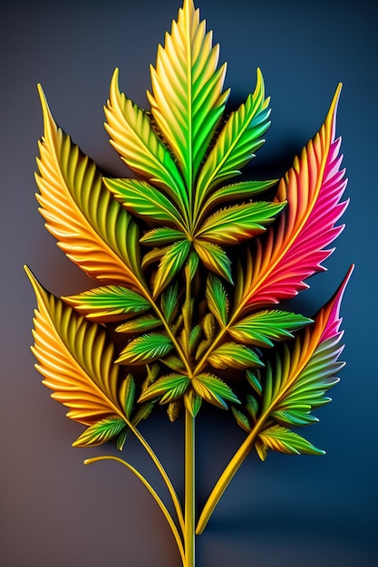 Cannabis marijuana weed leaves set in flat style