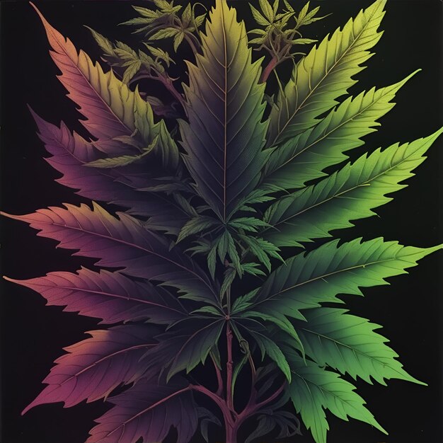 Cannabis medicinal plant Wall mural poster or picture for home Generative AI