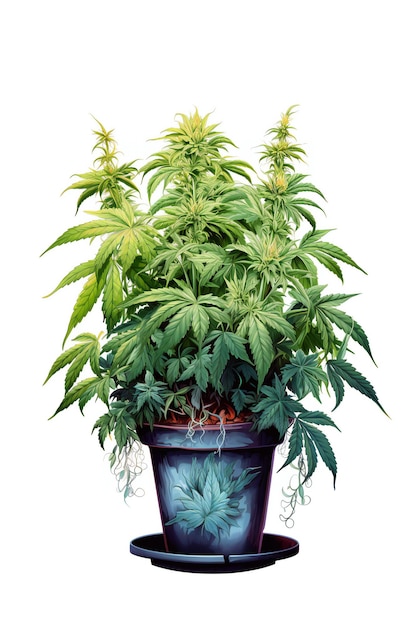 Cannabis op een Pot Medical Herb Illustratie