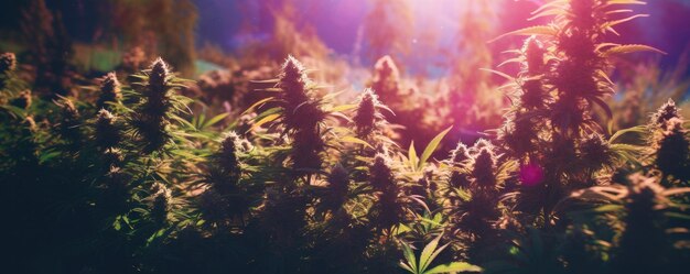 写真 農場での大麻の植物 熟した花のコラ ゲネレーティブ ai