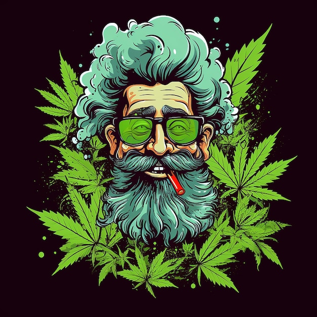 Foto cannabis vector art creatieve illustraties en afbeeldingen voor cannabisliefhebbers