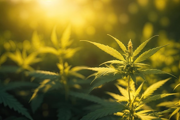 cannabis veld close-up ai generatief