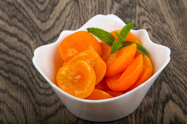 Canned apricots