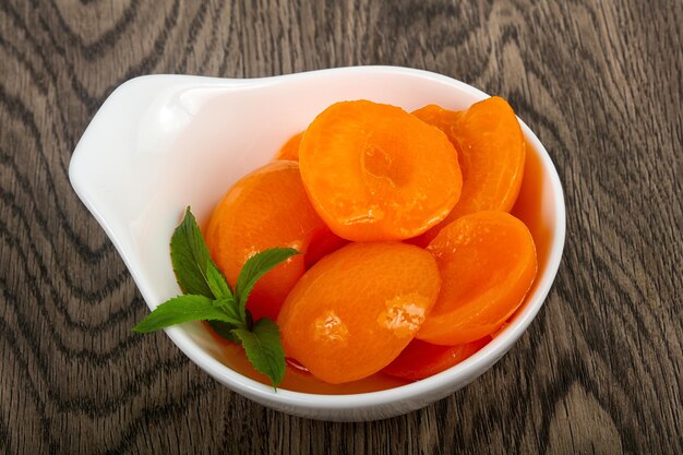 Canned apricots