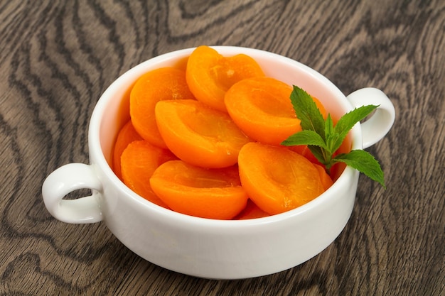 Canned apricots