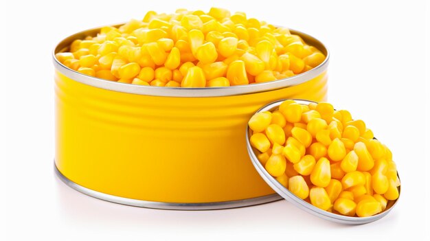 Photo canned corn isolated on white background