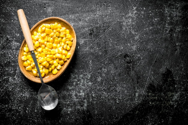 Canned corn on a plate