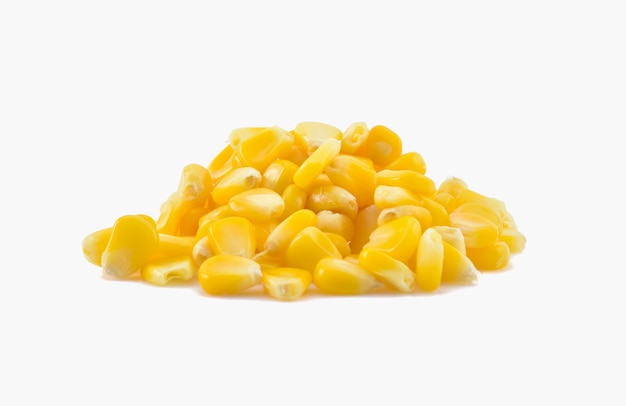 Canned corn on a white