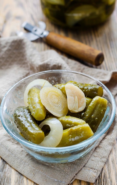 Canned cucumbers gherkins