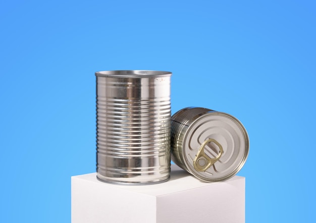 Canned food and concept of food stocks Cooking and food