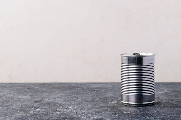 Canned food in metal cans