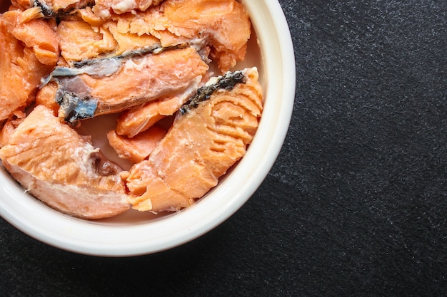 Canned salmon fish preserves seafood