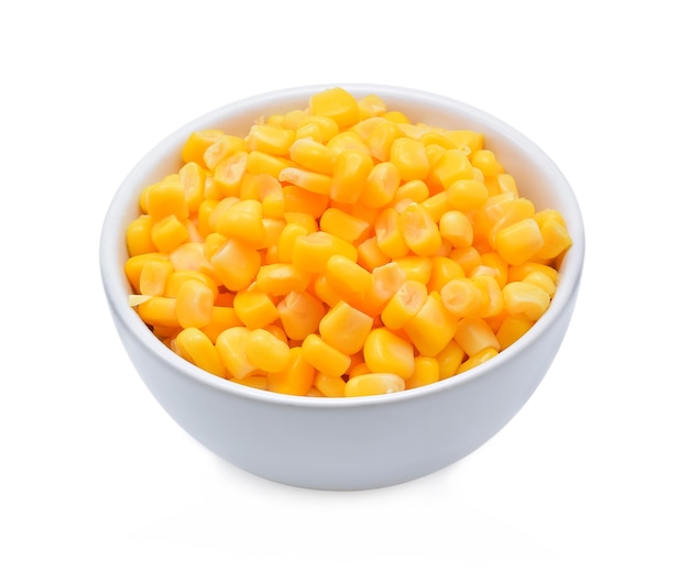 Canned sweet corn isolate on white