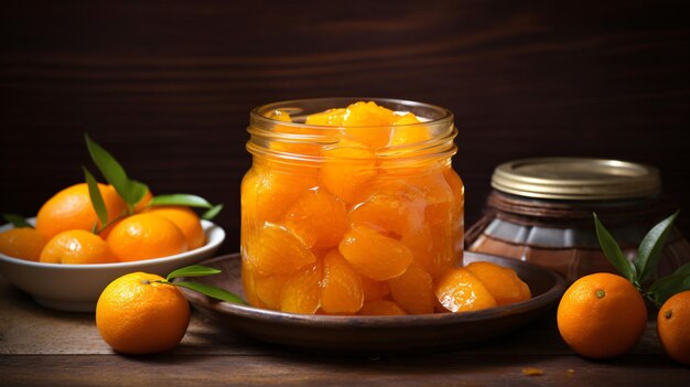 Canned tangerinepickled mandarin fruit in bowl