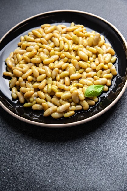 Canned thin beans flageolet bean vegetables fresh dish healthy meal food snack diet on the table