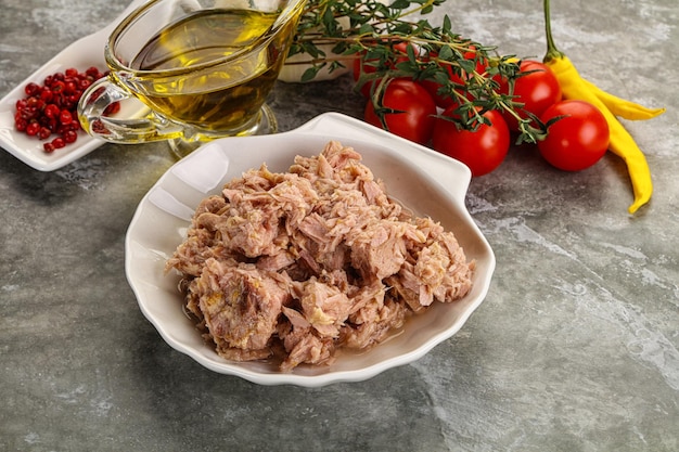 Canned tuna fillet for salad