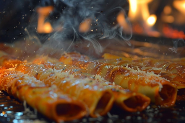 Photo cannelloni al forno baked pasta tubes filled with a creamy ricotta and spinach baked dish