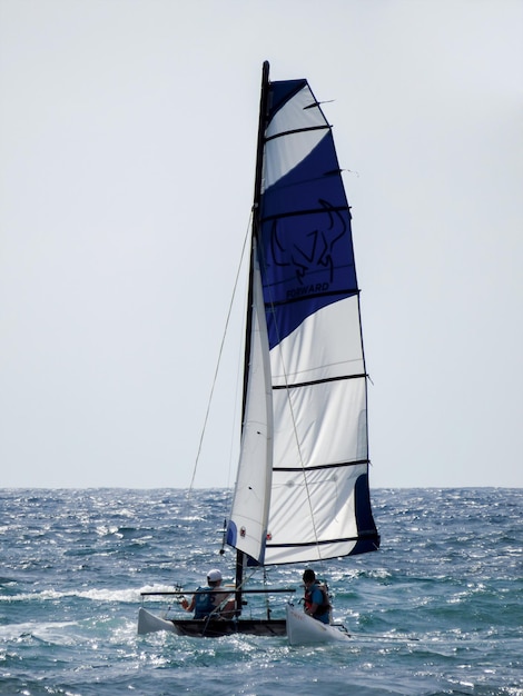 Cannes Sailing catamaran in the Mediterranean Sea