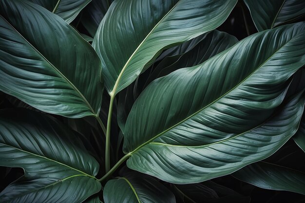 Cannifolium spathiphyllums leaf Dark green texture abstract nature background tropical leaf that is hard to disappear