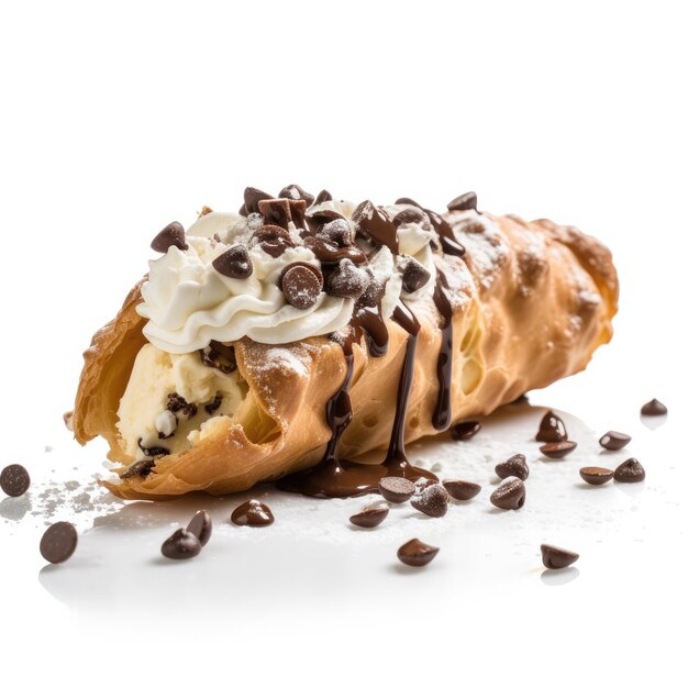 Cannoli geïsoleerd op wit Generatieve AI