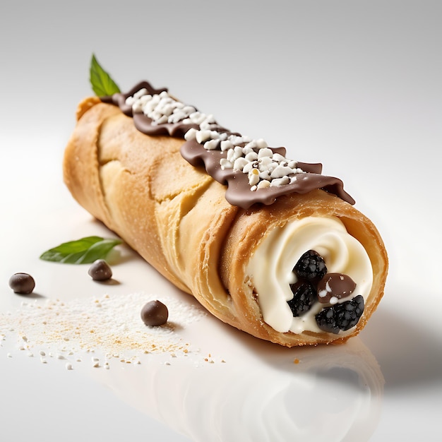 Cannoli op een witte achtergrond