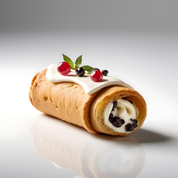 Cannoli on a white background