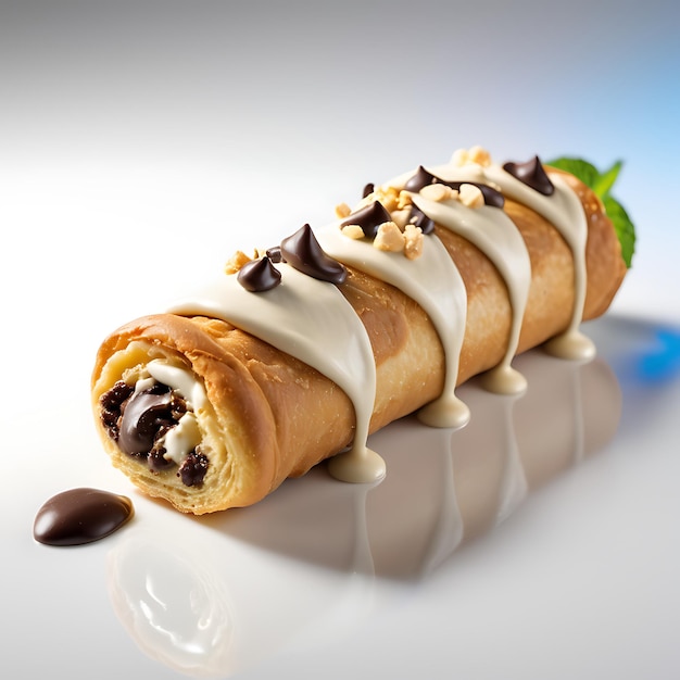 Cannoli on a white background