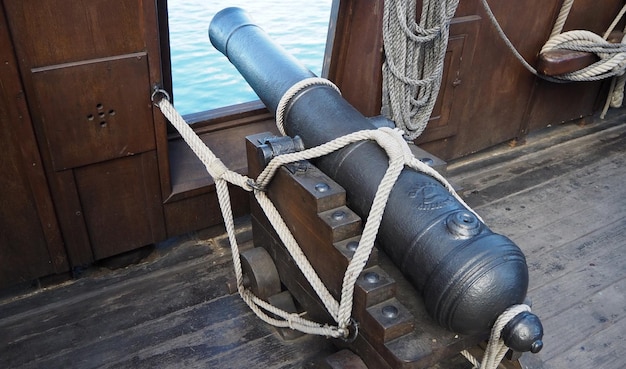 Cannon of a sail ship