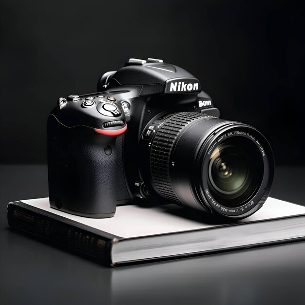 Canon EOS 5D RSLR with lens and book Canon is a Japanese professional photographer