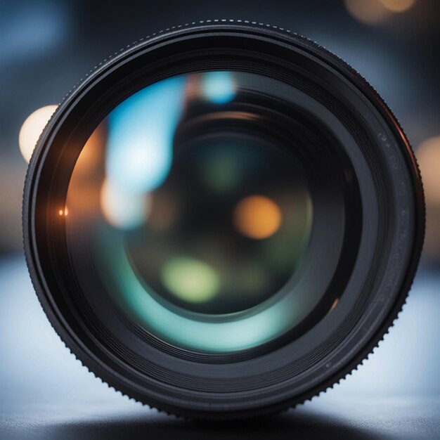 Photo canon lens captures glass in selective focus