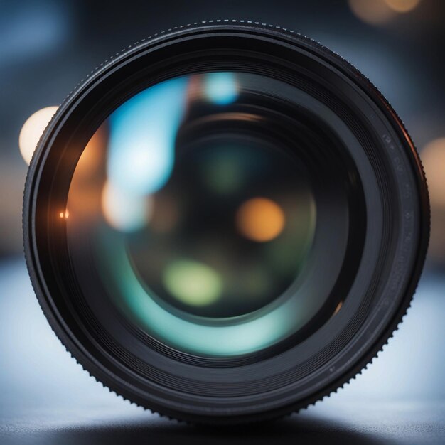 Foto canon lens vangt glas in selectieve focus