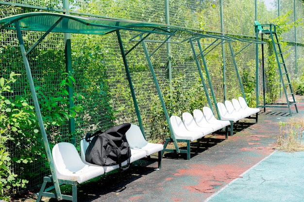 Canopy seats on the tennis court