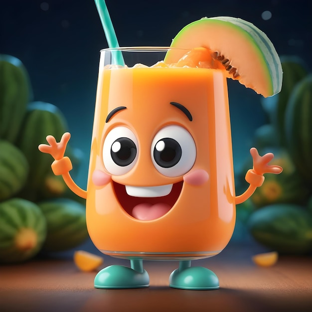 Foto personaggio dei cartoni animati del succo di melone