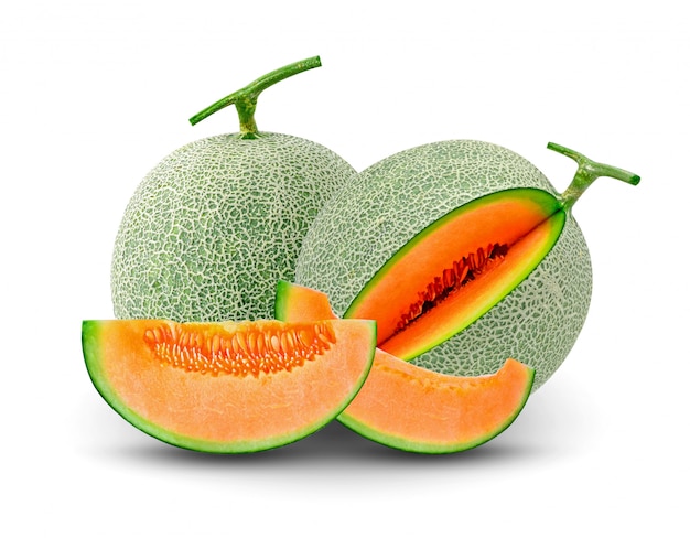 Cantaloupe melon isolated on white background