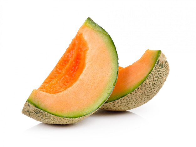 cantaloupe melon isolated on white surface