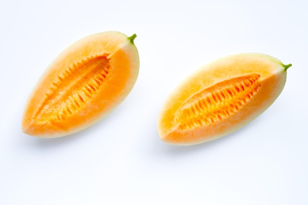 Cantaloupe melon isolated on white