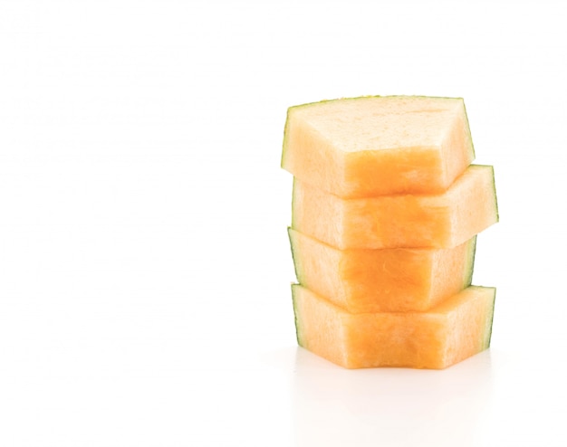 cantaloupe melon on white