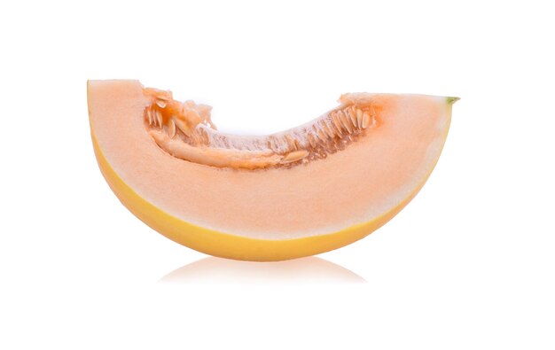 Cantaloupe melon on white