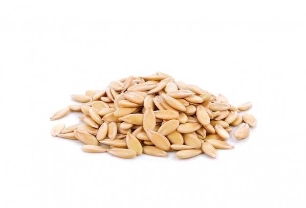 cantaloupe seeds isolated on white background