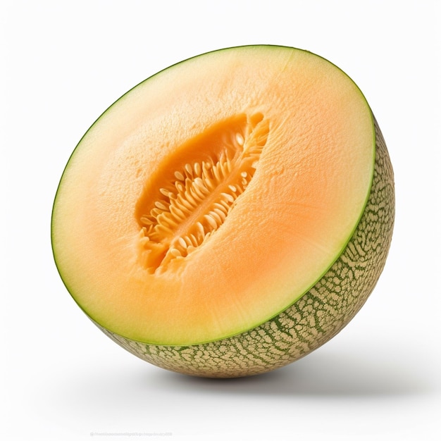 A cantaloupe with a slice taken out of it