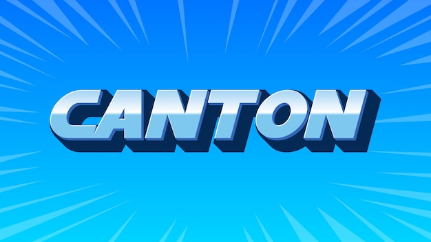 Canton 3D Blue Text