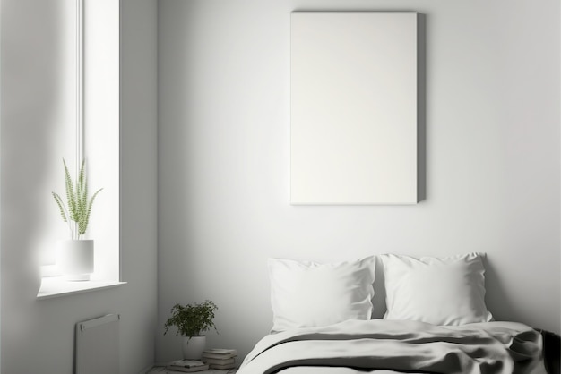 Canvas aan de muur gebruikt voor mockups Generatieve AI