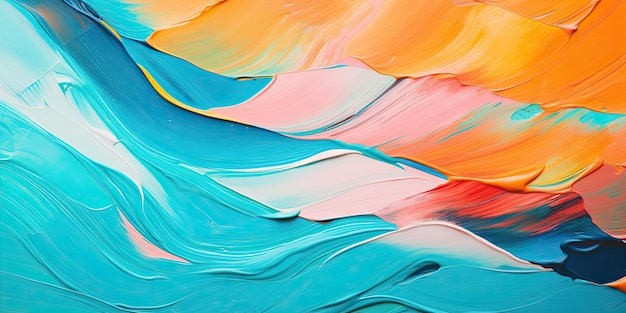 Цветовое полотно крупное изображение многоцветного искусства масляной и палитровой краской