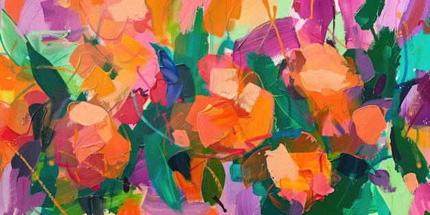 the canvas displays vibrant abstract paint strokes forming a dynamic and colorful artwork aig62