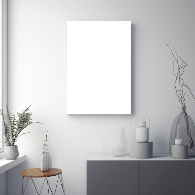 canvas front view template minimal room