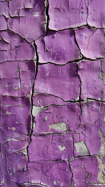 A canvas of lavender paint crackles under the stress of time its surface patterned with a web of fine lines The texture suggests an abstract artistry borne from natural decay