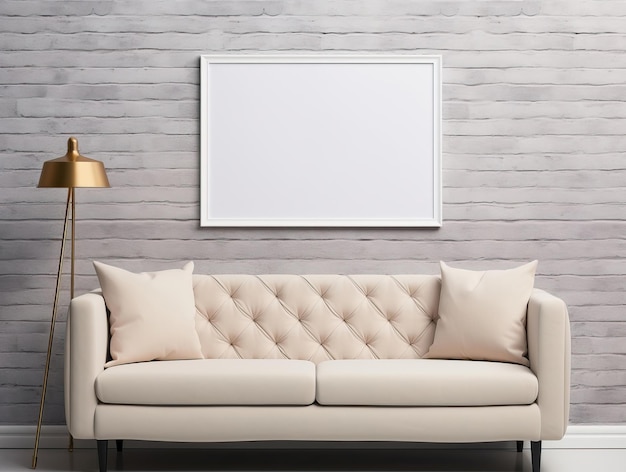 Canvas Mockup in contemporary interior background 3d Mockups Design 3D HD